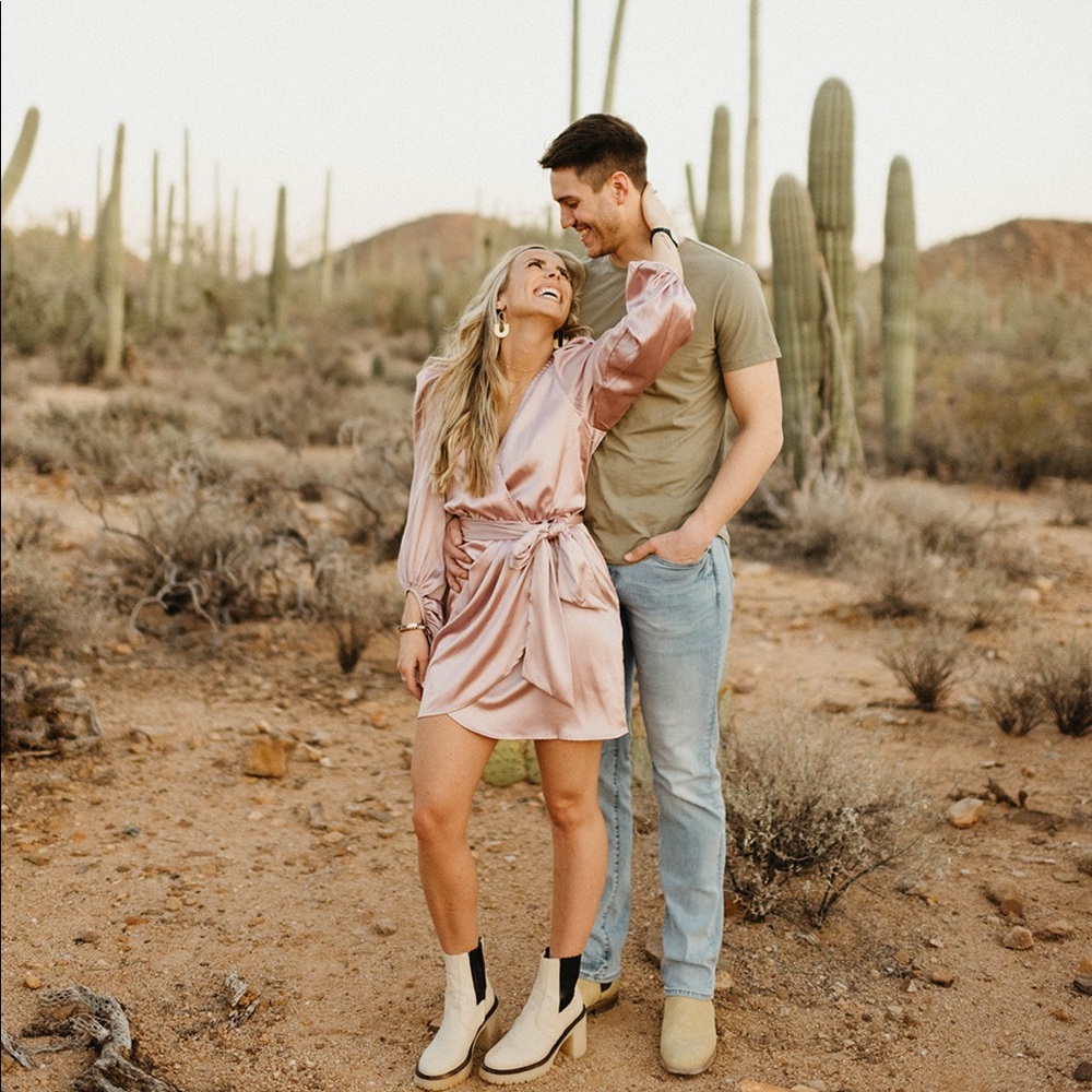Clad & Cloth Wedding Crasher Mini Dress in Mauve - size small